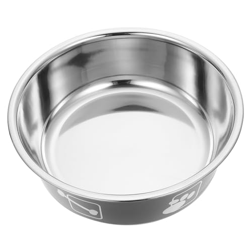 WOONEKY hundenapf aus Edelstahl Futternäpfe für Haustiere Hund wassernapf Fressnapf für Hundefutter edelstahlschüsseln edelstahlnapf Hund wasserbehälter Hundenäpfe Rostfreier Stahl Grey von WOONEKY