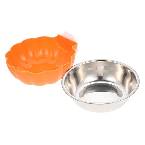 WOONEKY hundenapf aus Edelstahl pet Water Bowl Geschenkidee für Haustierbesitzer hängender Futternapf Fressnäpfe für Welpen Katze hängender Fressnapf Heimtierbedarf Rostfreier Stahl Orange von WOONEKY