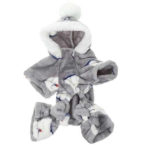 WOONEKY hundewintermantel hundemantel Hundewinterkleidung Dog Clothes Dog Coat entzückendes Hundekleid Winterkostüm für Haustiere Haustiermantel atmungsaktive hundekleidung Baumwolle Grey von WOONEKY