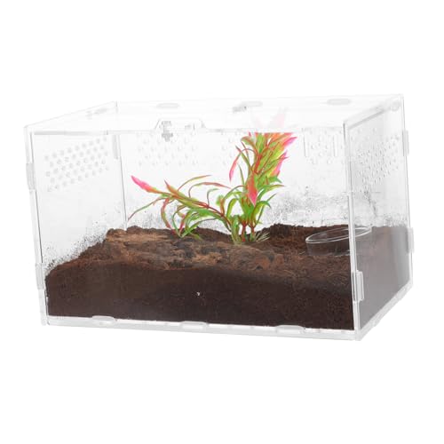 WOONEKY transparentes Terrarium Reptilienterrarium Schildkrötenpanzer Schildkrötengehege Einsiedlerkrebskäfig Spinnen Terrarien gehäuse klares Reptiliengehege Schlangengehege Acryl von WOONEKY