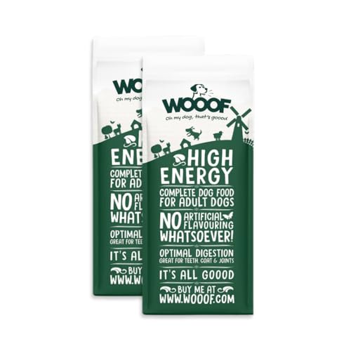 WOOOF High Energy 36kg kaltgepresstes Hundefutter | Energiereiches Trockenfutter mit Rindfleisch, hoher Energieanteil, Aktiv von WOOOF