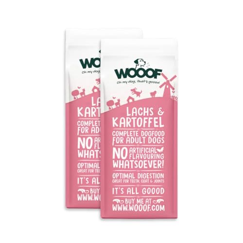 WOOOF Lachs & Kartoffel 36kg kaltgepresstes, getreidefreies und hypoallergenes Hundefutter | Trockenfutter, leicht verdaulich, ohne Weizengluten von WOOOF