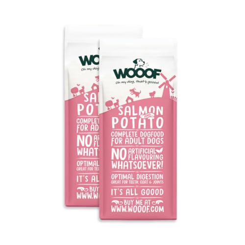 WOOOF Lachs & Kartoffel 36kg kaltgepresstes, getreidefreies und hypoallergenes Hundefutter | Trockenfutter, leicht verdaulich, ohne Weizengluten von WOOOF
