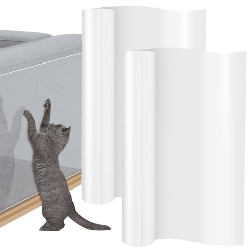 WOPPLXY 2 Stück Transparent Kratzschutz Sofa Katze, 30cm x 5m Kratzschutz Katze, PVC Kratzschutz Wand für Möbel, Couch Sofa, Tür, Wand von WOPPLXY