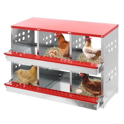 WOQLIBE Legenester für Hühner, 6 Loch Metall Hühnereier Legeboxen, Hühnernest für Hausgebrauch, landwirtschaftliche Betriebe und große Brütereien, 84 × 42 × 62CM WOQLIBE Legenester für Hühner, 6 Loch Metall Hühnereier Legeboxen, Hühnernest für Hausgebrauch, landwirtschaftliche Betriebe und große Brütereien, 84 × 42 × 62CM von WOQLIBE