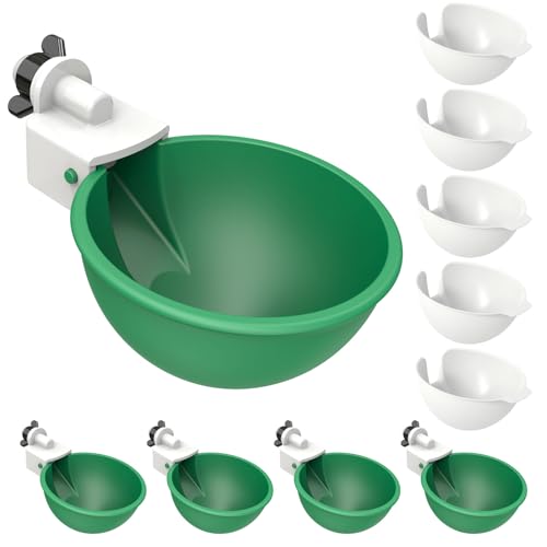 WORLEYX Große automatische Hühner-Bewässerungsbecher, Hühner-Wasser-Futterspender geeignet für Küken, Ente, Gans, Truthahn und Hase, DIY Geflügel-Wasserspender Kit (5 Pack-Grün) von WORLEYX