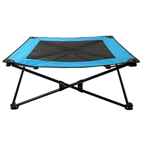 Hundebett Haustier-Campingbett, for alle Jahreszeiten, abnehmbar und waschbar, erhöhte Hundehütte, kostenlose Installation, faltbares Hundebett aus Oxford-Stoff Haustiermöbel(Blue,S77*77*30cm) von WOSHIXIAOKEAI