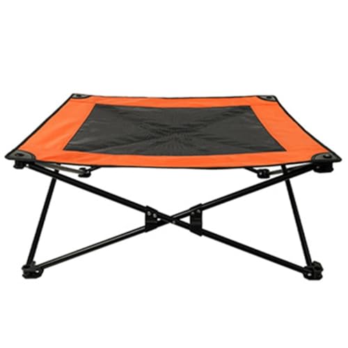 Hundebett Haustier-Campingbett, for alle Jahreszeiten, abnehmbar und waschbar, erhöhte Hundehütte, kostenlose Installation, faltbares Hundebett aus Oxford-Stoff Haustiermöbel(Orange,M132*68*30cm) von WOSHIXIAOKEAI