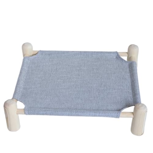 WOSHIXIAOKEAI Hundebett Hunde-Campingbett, Sommer, Massivholz, abnehmbares Hundebett, Haustierbett, Katzenbett, Vier Jahreszeiten, universelles Katzenbett Haustiermöbel(Blue,L-(70 * 48)) von WOSHIXIAOKEAI