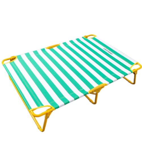 WOSHIXIAOKEAI Hundebett Hundehütte Haustier Hundebett Vier Jahreszeiten Faltbares Feldbett Katze Sommer Vom Boden Abgehobenes Feuchtigkeitsfestes Katzenbett Haustiermöbel(Green,XL:119 * 80 * 23cm) von WOSHIXIAOKEAI