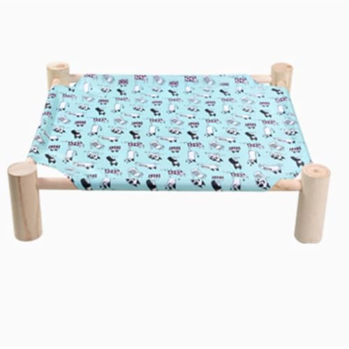 WOSHIXIAOKEAI Hundebett Katzenbett Abnehmbares und waschbares Sommerkatzenbett Katzenbett Cooles Bett Haustier Hundebett Holzrahmen Hundebett Feldbett Haustiermöbel(C) von WOSHIXIAOKEAI