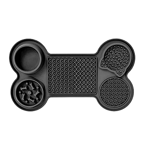 WOTEG Leckpads für Hunde – Kätzchen-Fressmatte, Haustier-Futterunterlage, 6-in-1-Trennwand-Design, 5 große Saugnapf-Designs, gesunde Essgewohnheiten für Hunde, Kätzchen, Katzen, andere Haustiere von WOTEG