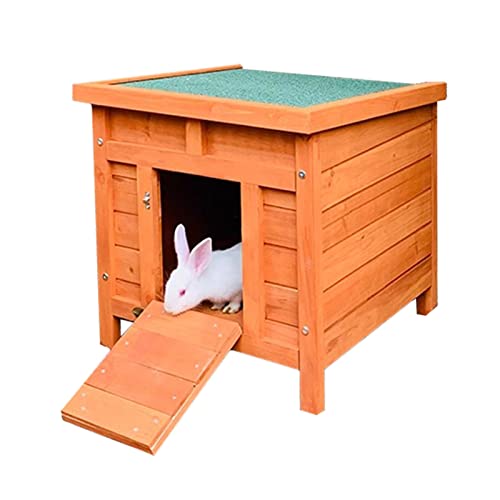 Kaninchenstall für drinnen/draußen für 2 Kaninchen – Kaninchenstall aus Holz für Kaninchen, Katzen, Meerschweinchen, Kleintiere, ideal für kleine Räume von WOTZOV