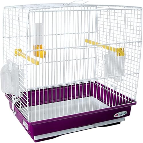 Papageienkäfig, Flugkäfig, 14-Zoll-Vogelkäfig aus Eisen für Sittiche, Papageien, Tauben, Nymphensittiche, Finken, Sperlingspapageien, Kanarienvögel, Conure,，Purple von WOTZOV