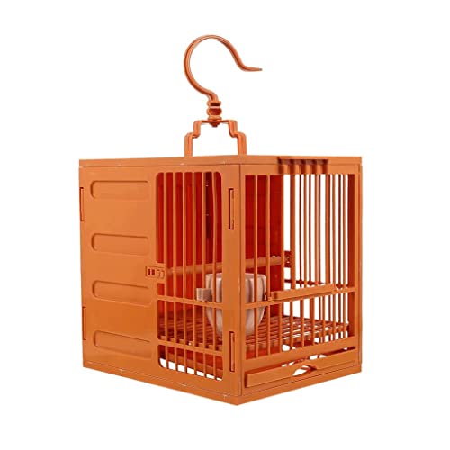 Quadratische Vogelkäfige Abs Heimtierbedarf Vogelträger Kleiner tragbarer Vogelhäuschenträger Retro-Vogelhäuschen für kleine Vögel, Quadratisch A，Square A von WOTZOV