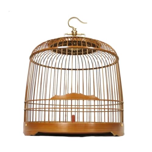 Vogelkäfige Bambus-Vogelkäfige, runder Vogelkäfig im Vintage-Stil, lila Vogelhaus aus Bambus, runder Vogelhäuschenträger für Zuhause und Hotel, leicht zu tragen von WOTZOV