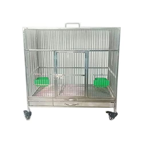 Vogelkäfige Vogelkäfig aus Schmiedeeisen, rechteckig, Vogeltransporter, großer Papageien-Flugkäfig mit Tablett, robuster Vogelkäfig für mehrere kleine Vögel, leicht zu tragen，Bird Cage L von WOTZOV