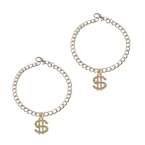 WOURRD Katzen-Halskette mit Dollar-Buchstaben-Anhänger, Haustierhalsband für Katzen, Mädchen, Katzen, Weihnachten, Hochzeit, Verkleidung, Halskette, 2 Stück WOURRD Katzen-Halskette mit Dollar-Buchstaben-Anhänger, Haustierhalsband für Katzen, Mädchen, Katzen, Weihnachten, Hochzeit, Verkleidung, Halskette, 2 Stück von WOURRD