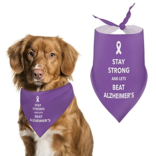 WOUSUNLY Wear Purple Alzheimer's Awareness Dog Scarf Pet Bandanas Halstuch Adjustable Soft Triangle Bibs Accessories for Small Medium Large Dogs Cats von BYUP