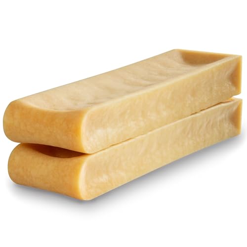 WOW BITES Premium Kaukäse für Hunde: Yak Käse Hund, Käsestangen - Langer Kauspaß, Käseknochen - Gesund und Natürlich, Robust und Strapazierfähig, Lecker (XXL, 2er Pack) von WOW BITES