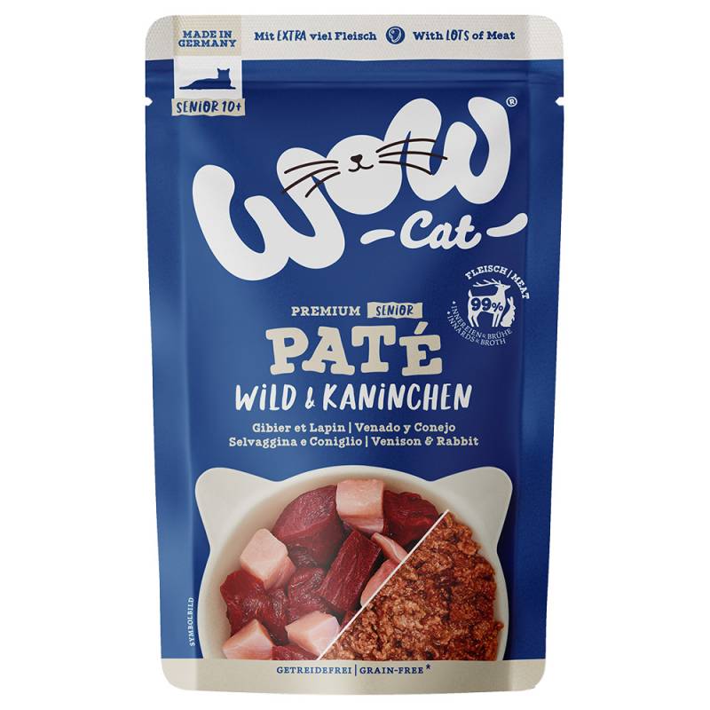 Sparpaket WOW Cat Senior Paté 24 x 125 g - Wild & Kaninchen von WOW Cat