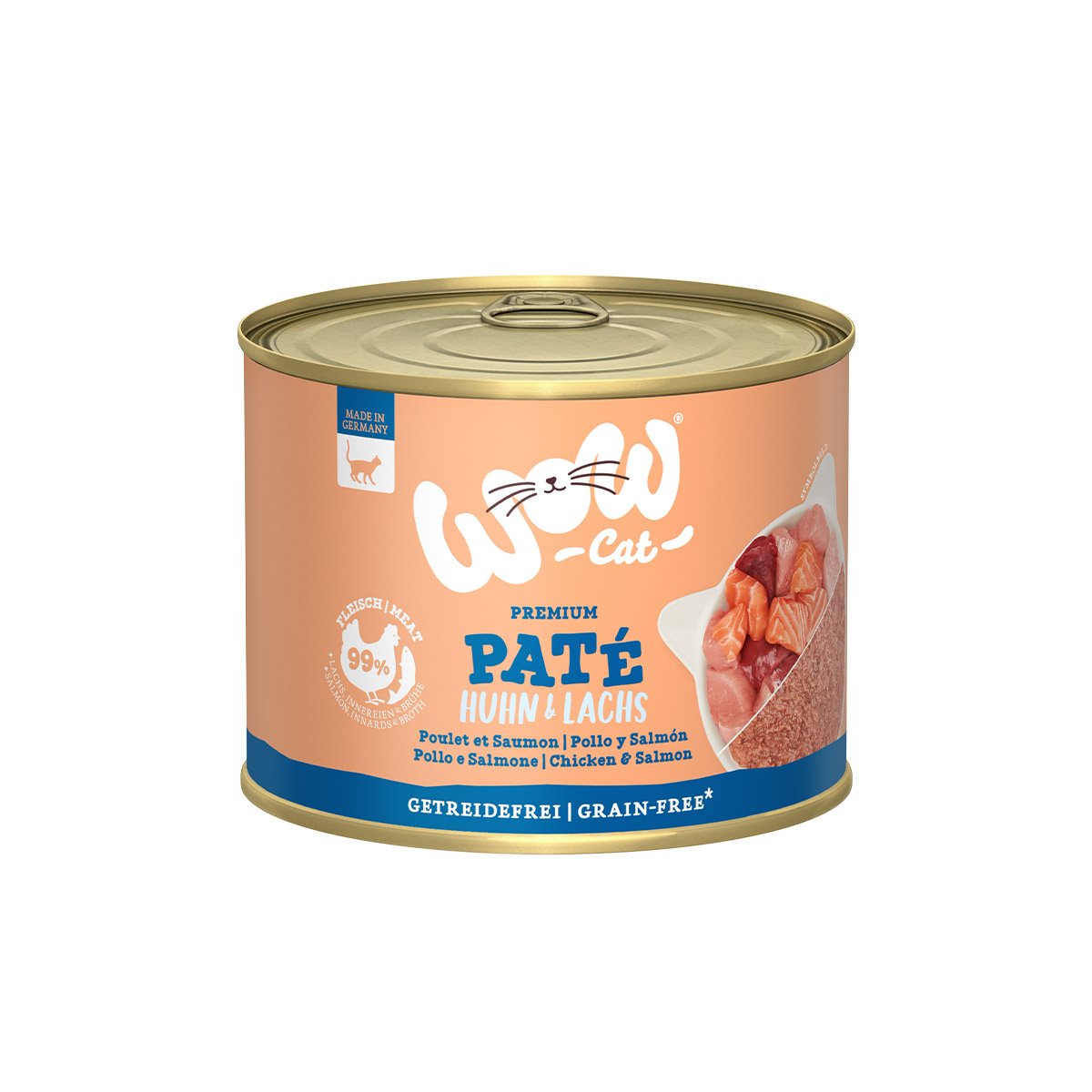 WOW CAT Adult Huhn & Lachs 6x200g von WOW Cat