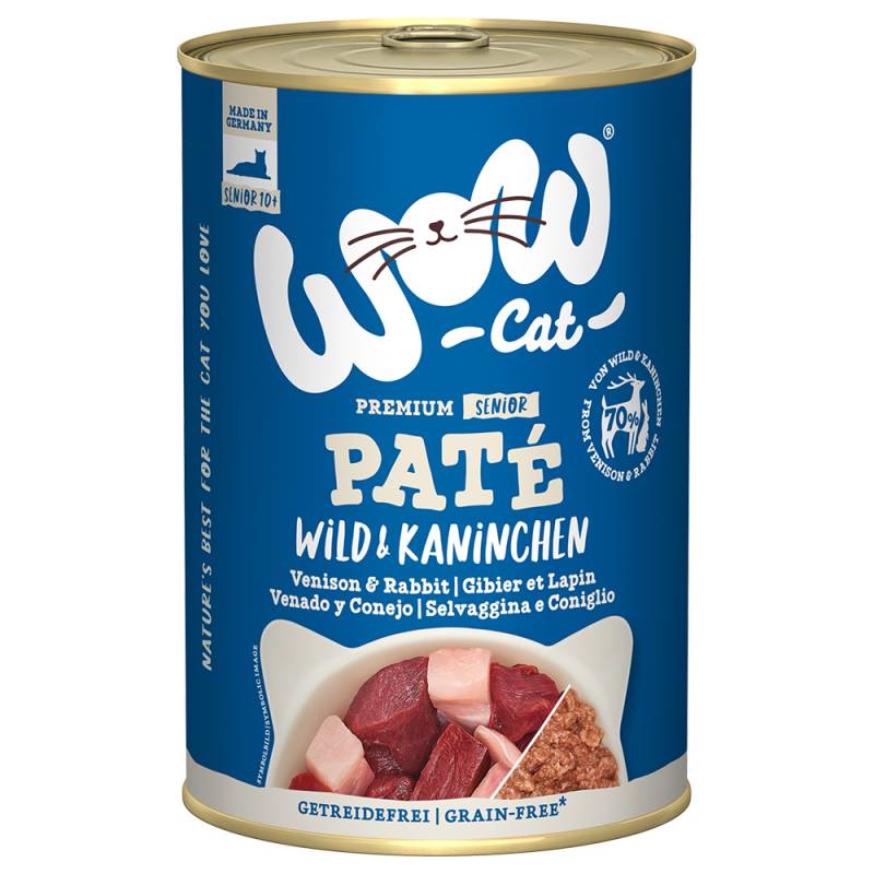 WOW Cat Senior 6 x 400 g - Wild & Kaninchen von WOW Cat