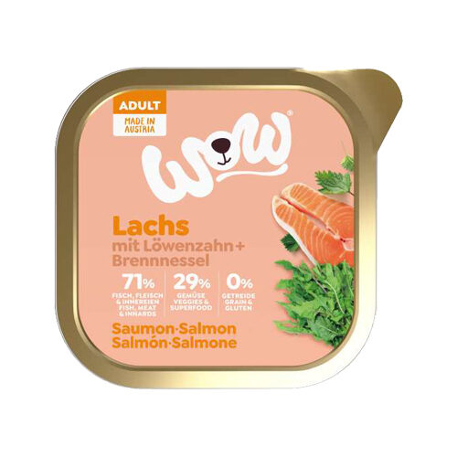 WOW! Hundefutter Adult - Schale - Lachs - 11 x 150 g von WOW!