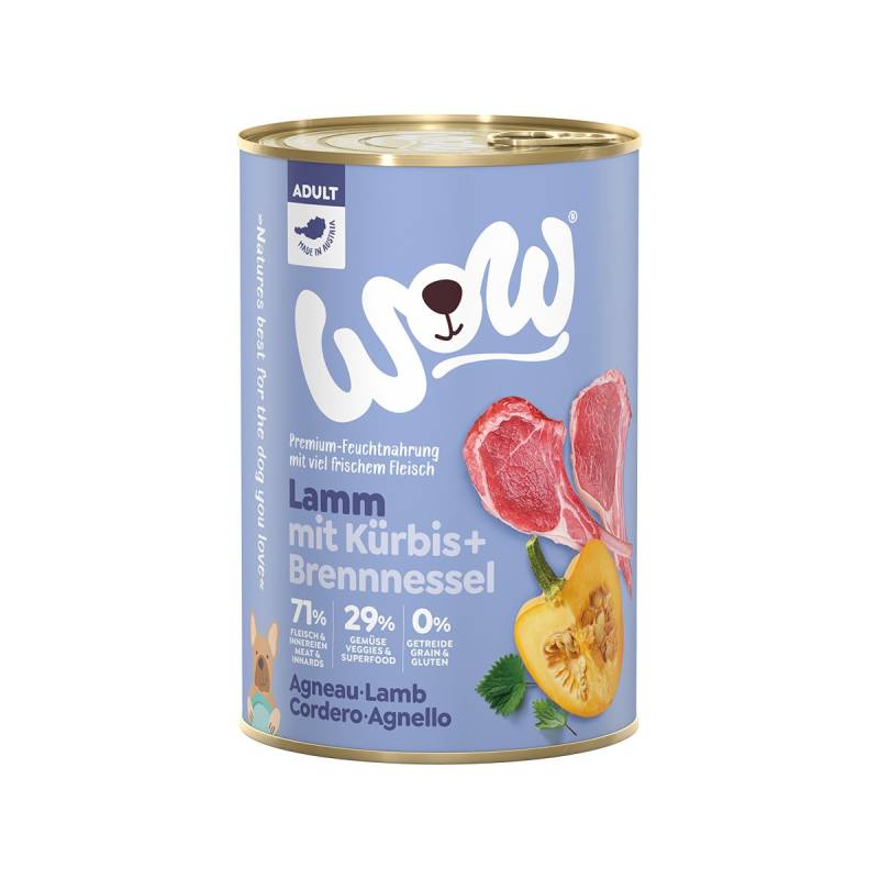 WOW Adult Lamm mit Kürbis und Brennnessel 6x400g von WOW!