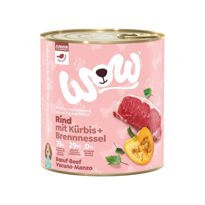 WOW Junior Rind mit Kürbis und Brennnessel 6x800g von WOW!