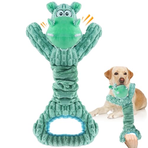 WOWBALA Quietschendes Hundespielzeug aus Plüsch: robustes Kauspielzeug für Hunde, interaktives Hundespielzeug, Tauziehen, Hundespielzeug für kleine, mittelgroße und große Hunde von WOWBALA
