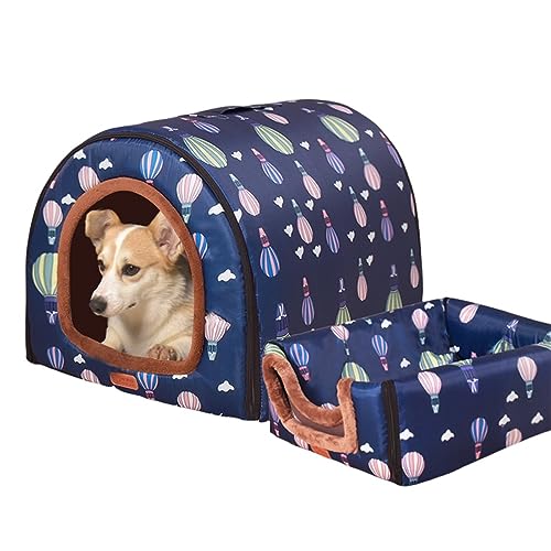 WOWOWMEOW Faltbare Haustier-warme Höhle umwandelbares Hausbett für Hunde, Katzen, Kaninchen (Mittel, Ballon) von WOWOWMEOW