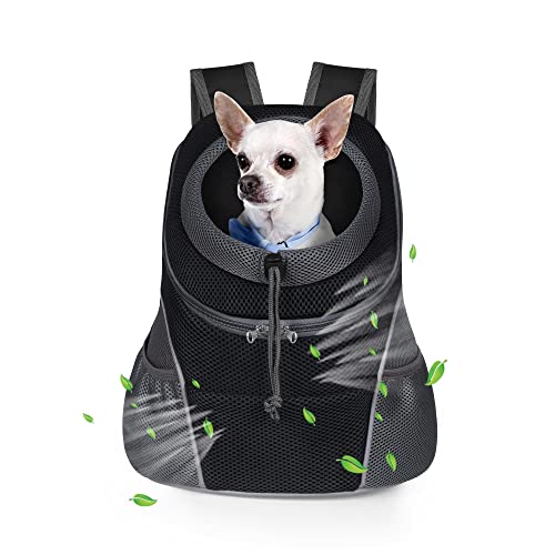 WOYYHO Pet Dog Carrier Backpack Side Storage Pockets Pet Head-Out Backpack Carrier Puppy Dog Travel Backpack Front and Back Carrier for Small Dogs Cats von WOYYHO