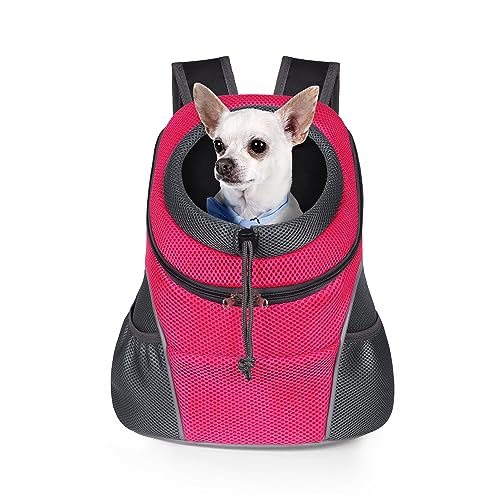 WOYYHO Pet Dog Carrier Backpack Side Storage Pockets Pet Head-Out Backpack Carrier Puppy Dog Travel Backpack Front and Back Carrier for Small Dogs Cats von WOYYHO