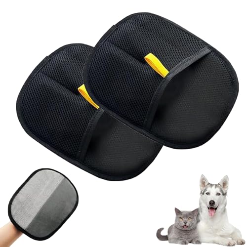 WQTHU Antistatische Handschuhe für Tierhaare,doppelseitige Haustierhandschuhe zur Fellpflege für Hunde,Wiederverwendbare Katzenpflegehandschuhe,vielseitige Haustierpflegehandschuhe zum Waschen (2PCS) von WQTHU