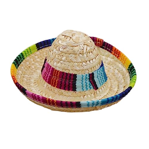 Mini-Kostüm, Hundezubehör, Sombrero, Strohhut, Haustier-Hund, Sombrero-Stroh, Haustier-Ornamente, V5a7, mexikanischer Stroh, bunt von WRIBZD