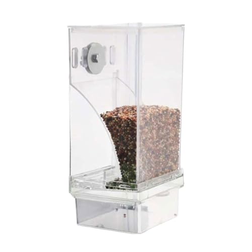 Transparenter automatischer Vogelfutterstation, Mehrzweck, leicht zu reinigen, Spritzwasser-Vogelfutter, externe Vogelfutterbox von WRIBZD
