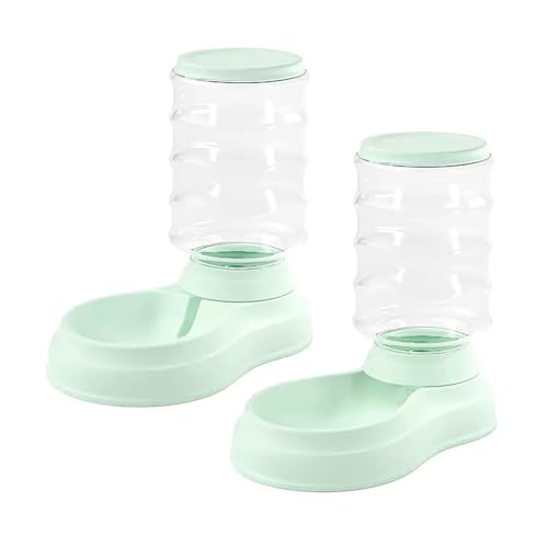 Futterautomat Katze 3L, Futterautomat Trinkbrunnen für Katze-Set, Futterautomat für Haustiere Wie Hunde, Welpen, Kätzchen, Kaninchen(Green) von WRYSQBHJYB