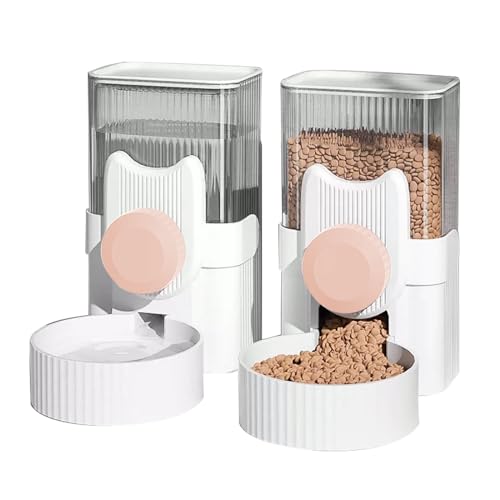 Katzen Futterautomaten Trinkbrunnen für Katze, Futterautomat Katze, Futterspender Katze für Kleine und Mittelgroße Hunde, Katzen, Haustiere und Tiere(Pink) von WRYSQBHJYB