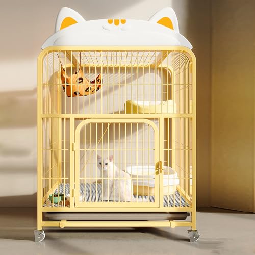 WRYsqbhjyb Katzenbox im Freien, Catio großer Katzenkäfig, Katzenvilla mit Dachhängemattenplattformen, Haustierhütten, Laufstall für 1–3 Katzen im Garten (Size : 30.7x21.6x47.6in) von WRYsqbhjyb