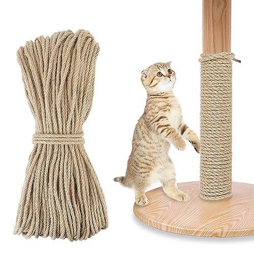 20M/50M/100M Natürliche Seil Schnur Schreibtisch Beine Bindung Seil Katze Klettergerüst for Katze Schärfen klaue DIY Kratzen Post Spielzeug (Color : 5mm.100m) von WTAXBH