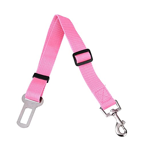 Hunde Sicherheitsgurt fürs Auto 2 stücke Hundeleine gerollt Verstellbare Hunde Auto Sitzgurt Harness Welpen Katzen Auto Sicherheitsgurt Blei Traktionsseil Haustiere liefert (Color : Pink) von WTAXBH