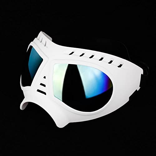 Hunde Sonnenbrille Coole Hunde-Sonnenbrille Uv. Schutz Winddicht Schutzbrillen Pet Augenabnutzung Hund Schwimmen Eislaufgläser Haustier Zubehör (Color : White, Size : L) von WTAXBH