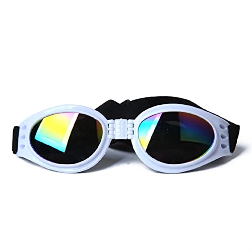 Hunde Sonnenbrille Haustierhundgläser verhindern Uv. Haustiergläser for Katzen Hund Sonnenbrille Reflexion Eye Wear Hundebrillen Fotos Requisiten Haustierzubehör (Color : White) von WTAXBH