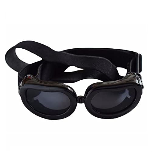 Hunde sonnenbrille Haustierhund Sonnenbrille for kleine Hund Pet Welpe Katze Schutzbrille Wasserdichte Windschutzschutz Uv. Brille Haustier liefert Accessoires ( Color : Black , Size : Adjustable ) von WTAXBH