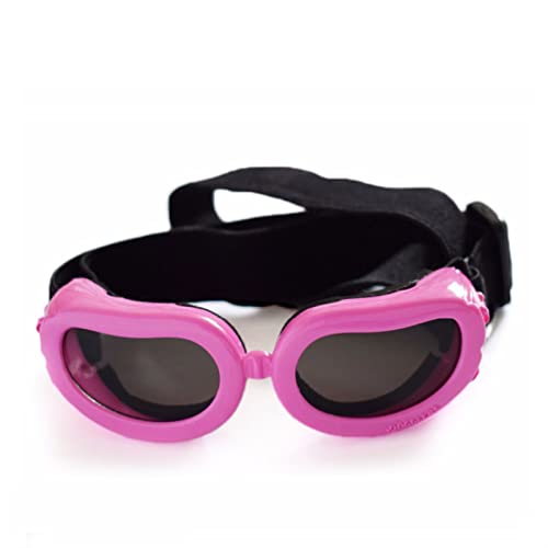 Hunde sonnenbrille Haustierhund Sonnenbrille for kleine Hund Pet Welpe Katze Schutzbrille Wasserdichte Windschutzschutz Uv. Brille Haustier liefert Accessoires ( Color : Pink , Size : Adjustable ) von WTAXBH