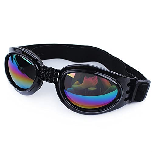 WTAXBH Hunde Sonnenbrille 5 Farben Faltbare Haustierhundgläser mittelgroße Hund Haustiergläser Haustier Brillen wasserdichte Hund Schutzbrille Brille Uv. Sonnenbrille (Color : Black) von WTAXBH