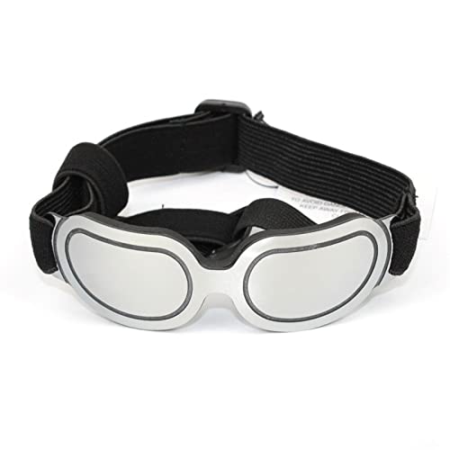 WTAXBH Hunde Sonnenbrille Haustierhund Sonnenbrille Verstellbare Schutzbrille for kleine mittelgroße Hunde Katzen Welpe Sonnenbrille Hund Outdoor Gläser Haustier Spielzeugversorgung (Color : Silver) von WTAXBH