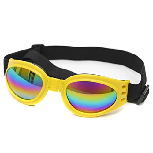 WTAXBH Hunde Sonnenbrille Haustierhundbrillenhund Outdoor Haustiere Sonnenbrille Hundepulpe gefaltbare Sonnenbrille Home Haustier Supply Hunde Versorgung (Color : Yellow) von WTAXBH