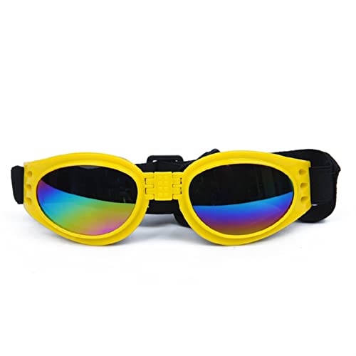 WTAXBH Hunde Sonnenbrille Haustierhundgläser verhindern Uv. Haustiergläser for Katzen Hund Sonnenbrille Reflexion Eye Wear Hundebrillen Fotos Requisiten Haustierzubehör (Color : Yellow) von WTAXBH